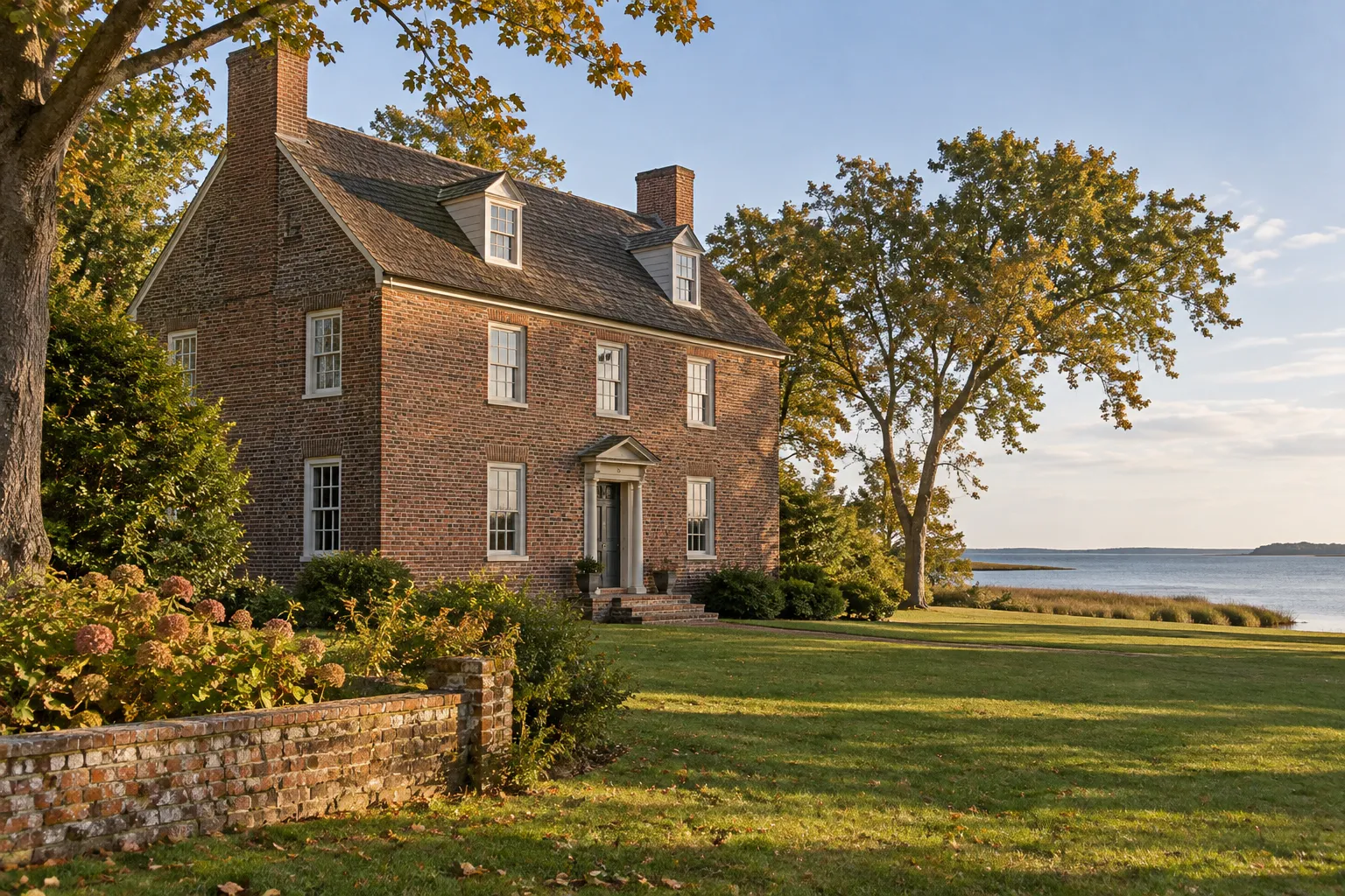 Original conceptual rendering inspired by a colonial brick house beside Great Egg Harbor Bay in South Jersey